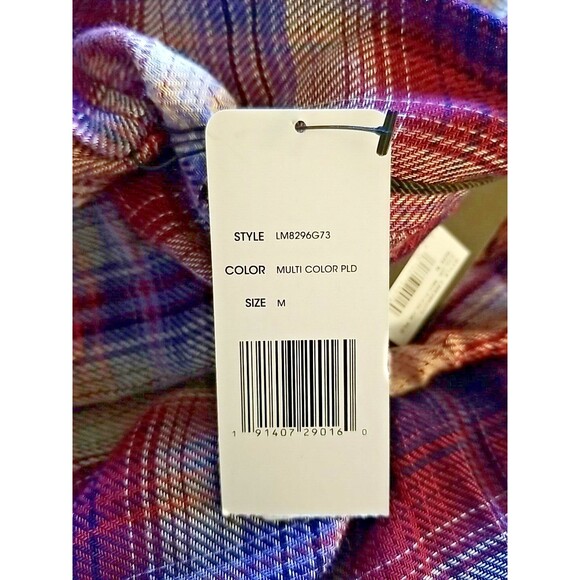 Liverpool Shirt Blouse Womens Medium Purple Plaid Button Up Long Sleeves      T3 - Picture 10 of 11